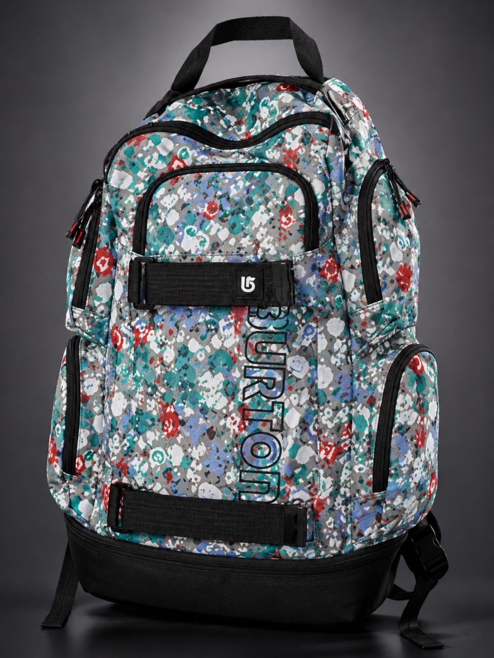 Burton Distortion 29L Backpack Floral Chambray School Skate Snowboarding EUC